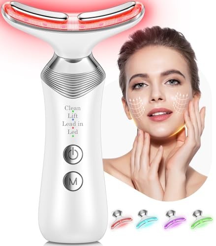 7-in-1 Face & Neck Massager Tool, 4 Modes, At-Home Beauty Device for Skin Care