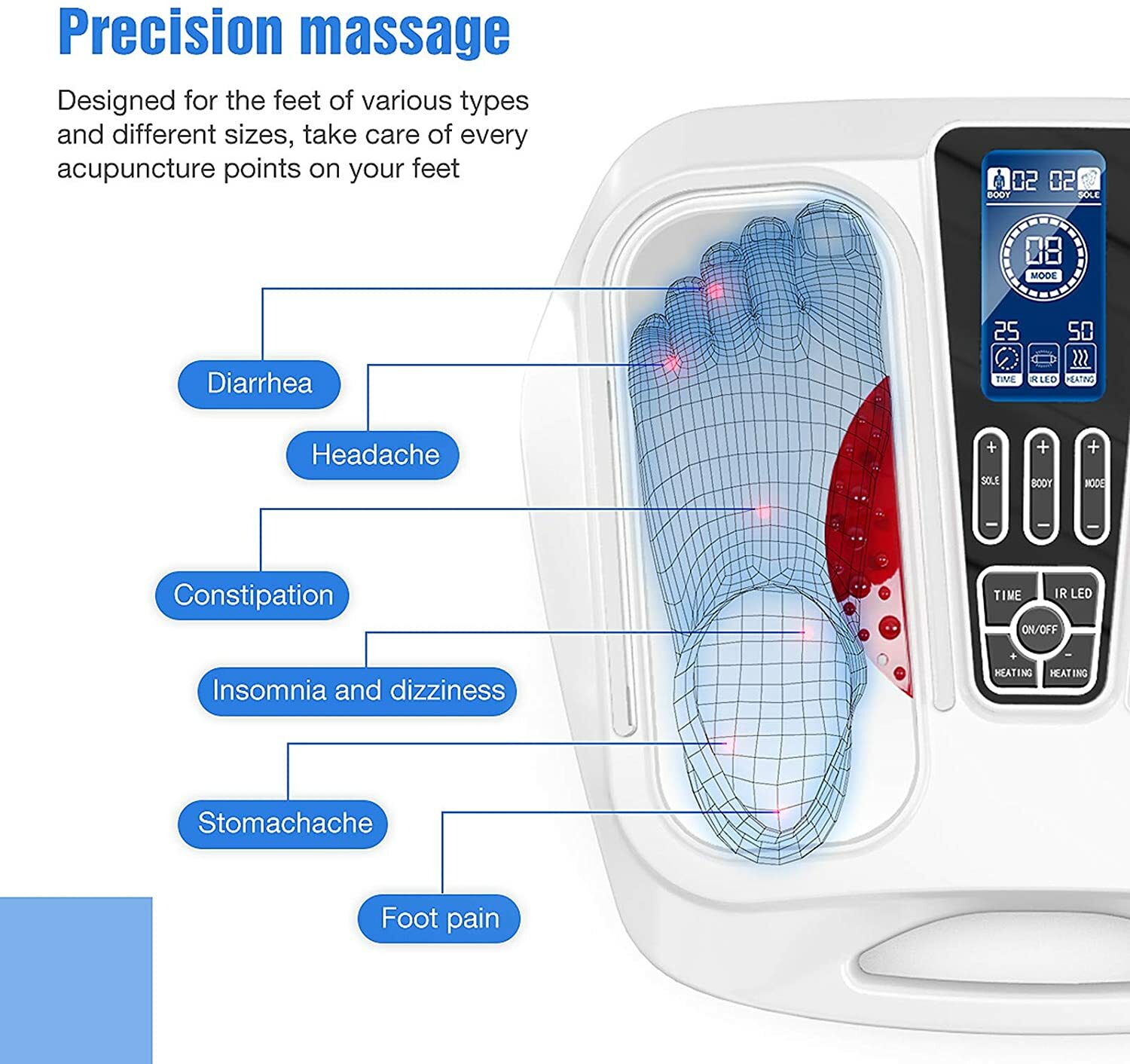 EMS Booster Foot Circulation Machine with Heat Reduce Cold Feet Relieves cramps