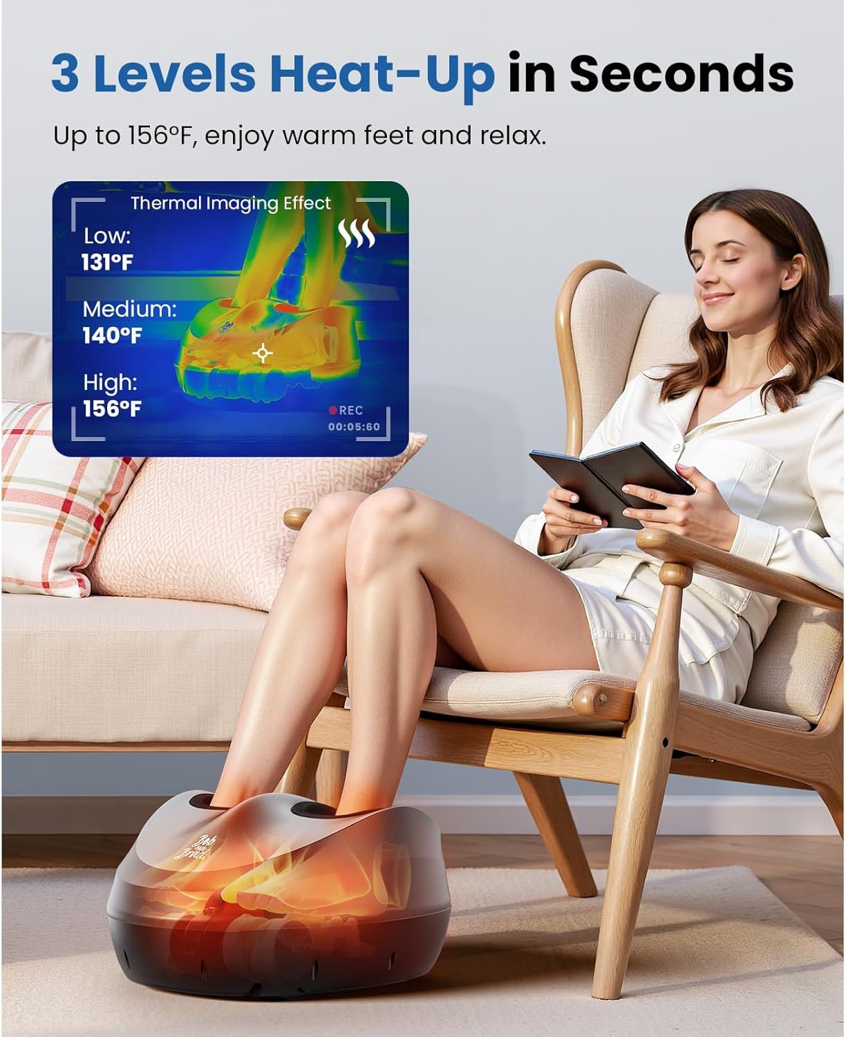 BOB AND BRAD Shiatsu Electric Kneading Foot Massager Lite Massager with Heat
