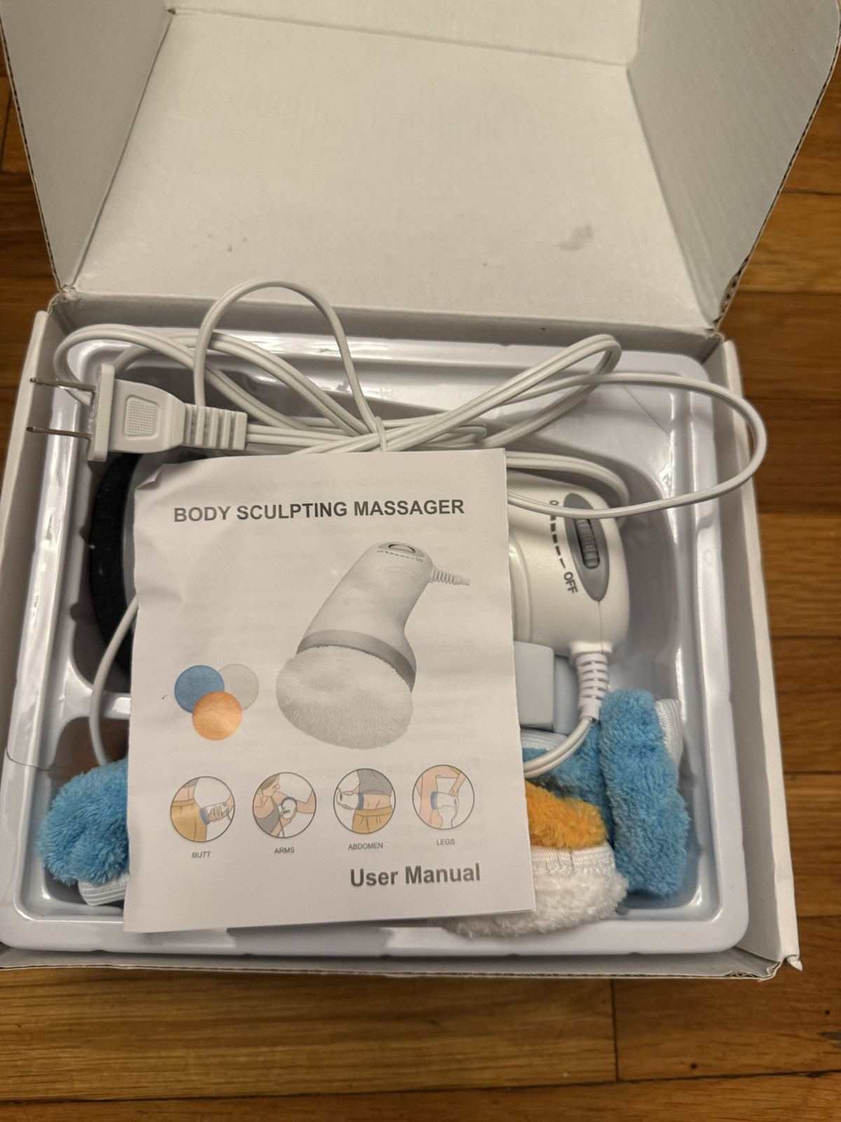 YOMAINIY YM-815 Handheld Corded Vibrating Body Massager, White/Gray
