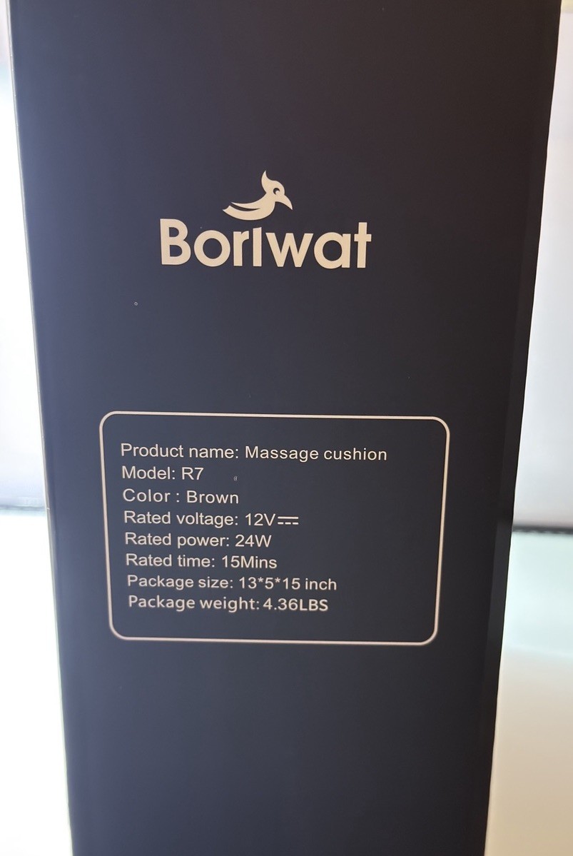 Boriwat Shiatsu Back Neck 3 Speed Bi Directional Massage Cushion Model R7 NEW