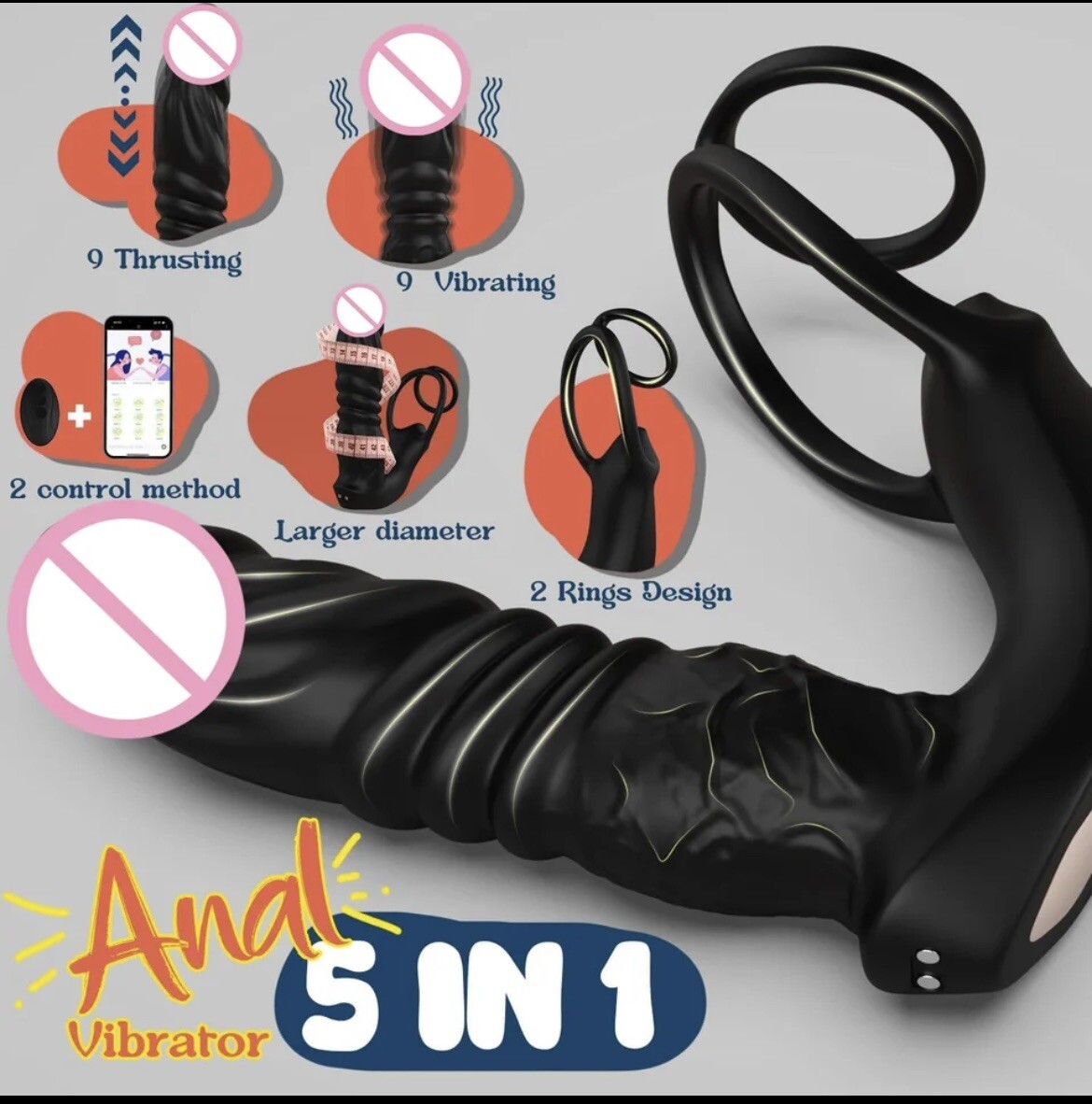 DUAL MOTOR 9 VIBRATING SPEED WITH SLEEVE PROSTATE MASSAGER MEN MALE STIMULATOR