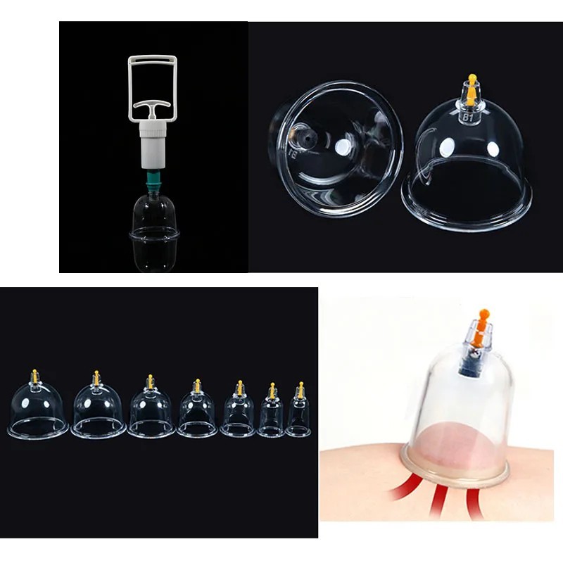 Vacuum Cupping Therapy Massage Set Suction Pump Cups Body Recovery Kit UK