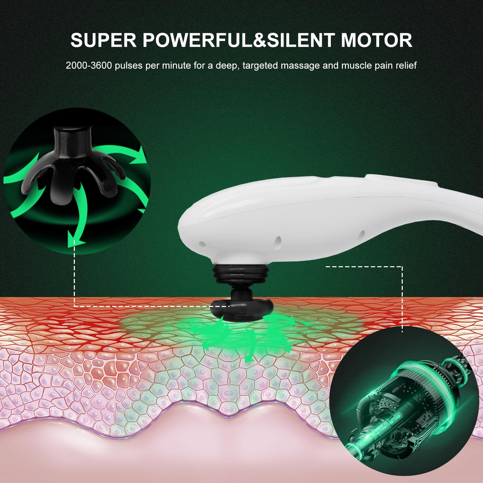 Handheld Back Massager | Deep Tissue Percussion Relief for Back, Neck, Should…