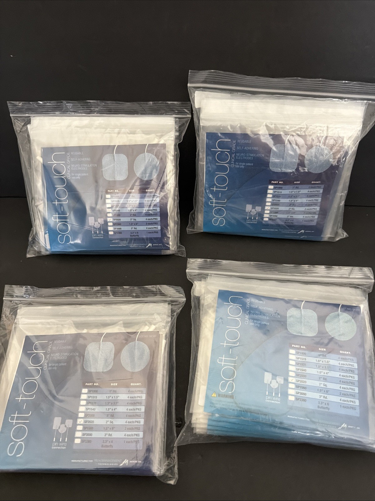 36 Packs (144total) SP2020 Soft-Touch Electrodes Cloth Tyco Gel 2 inch Squares