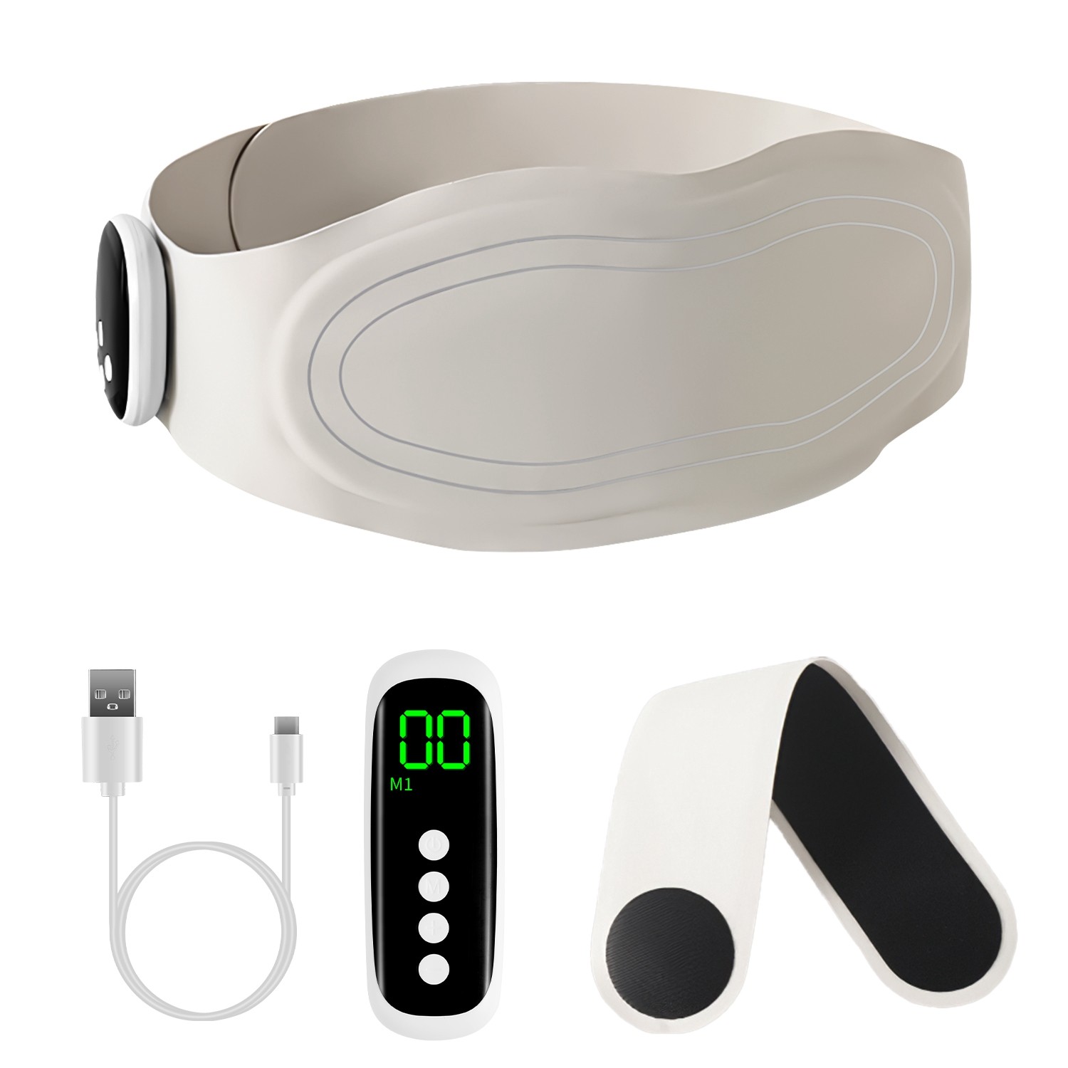 Cordless Massager Heating Pad Lower Back Brace w/Heat Rechargeable Heating Belt