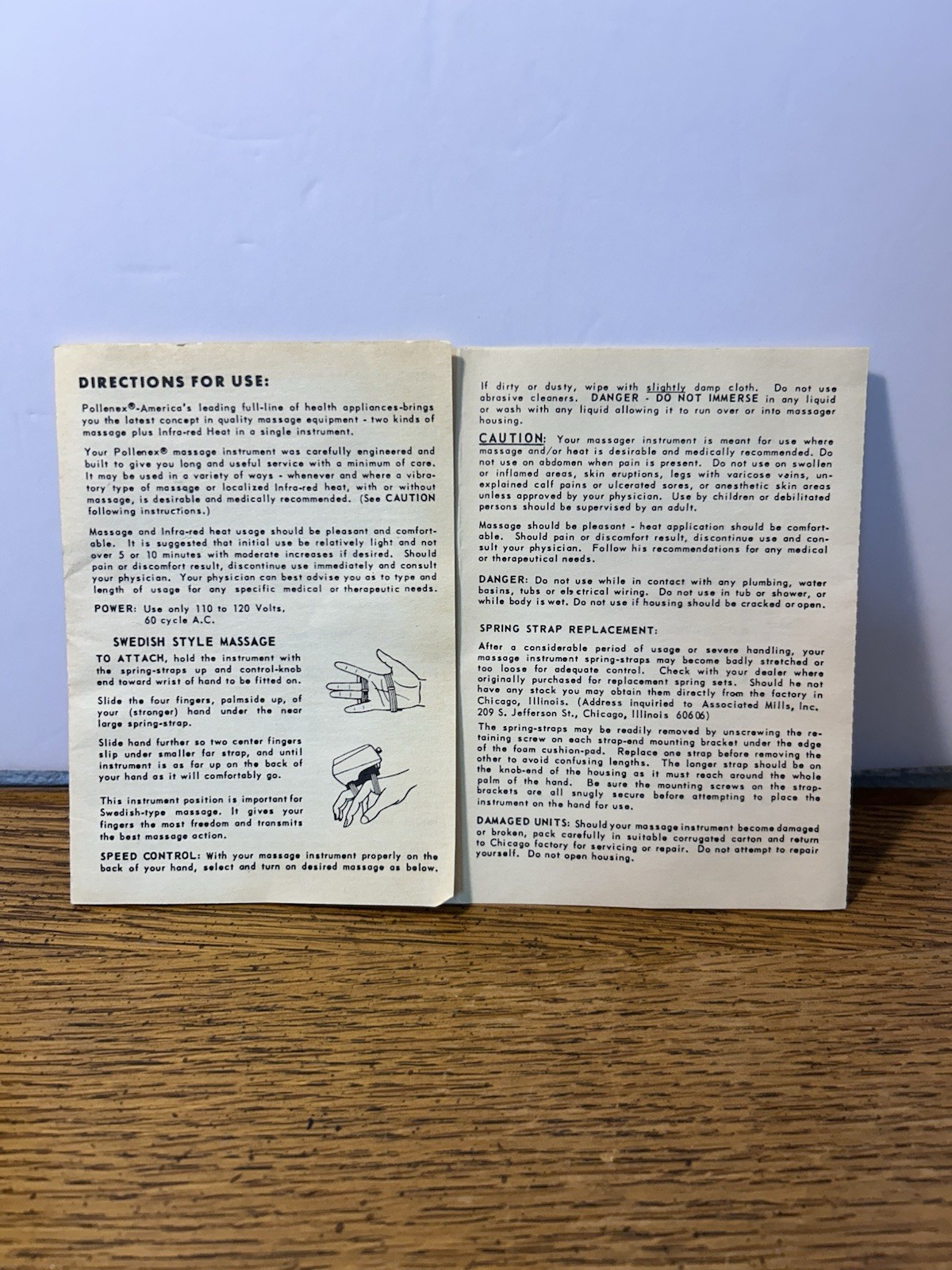 Vtg Pollenex HM-95 Super Twin-Action Deep Heat Massager Tested Works Box Manual
