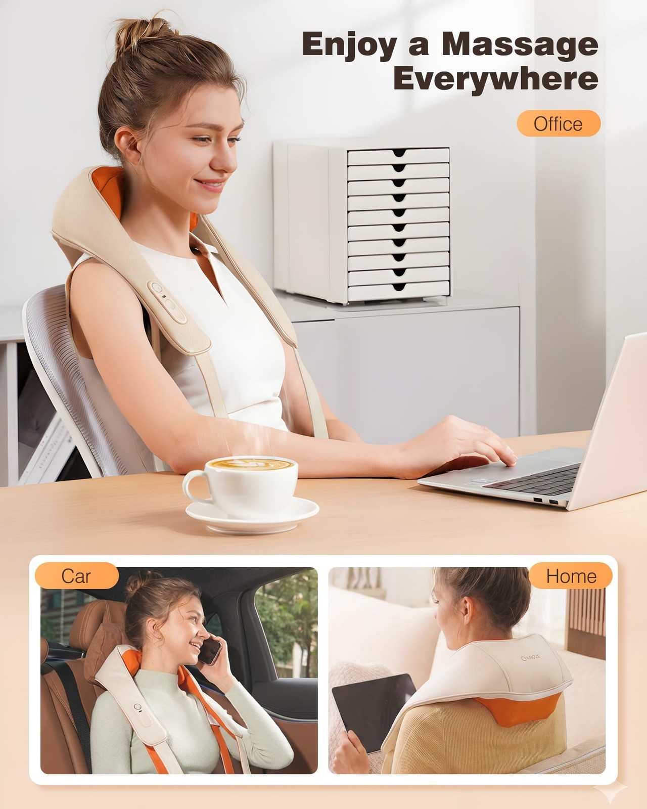 KNQZE Neck and Shoulder Massager with Heat, Cordless Back and Neck Massager, …