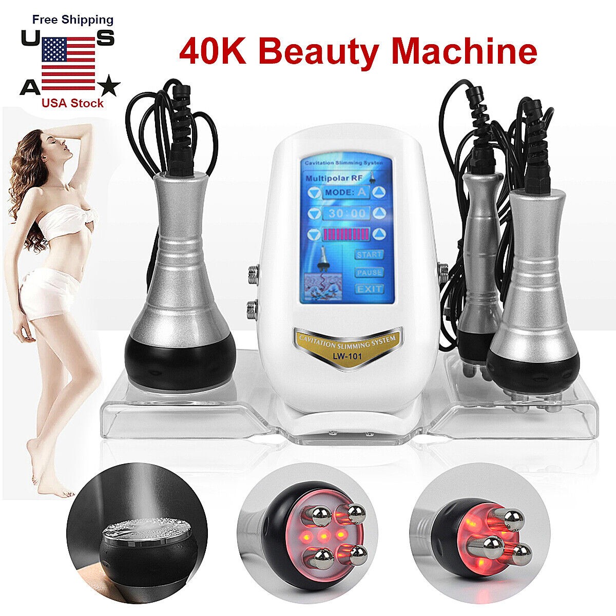 3in1 Beauty Salon Skin Tightening Equipment Desktop Massage Machine Home Use