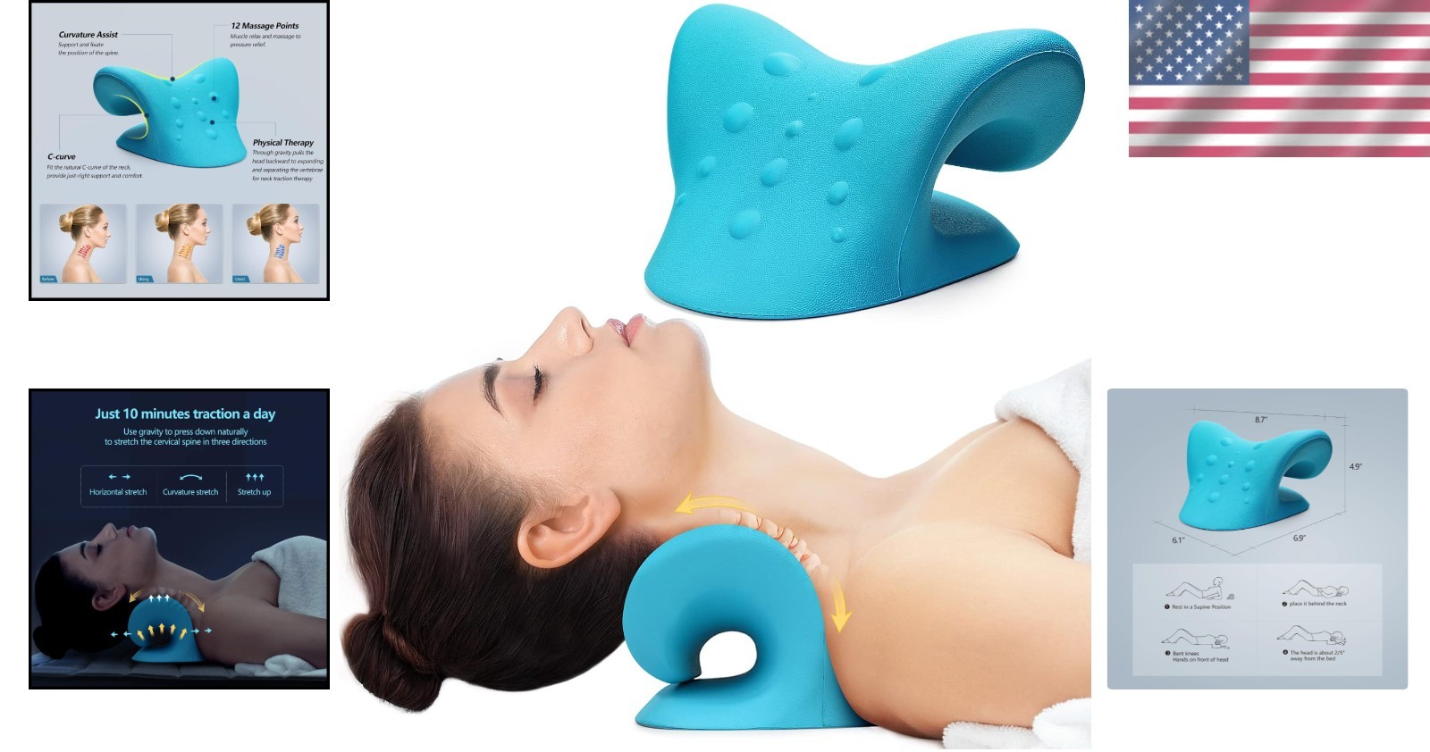 C-Shape Neck Relaxer: Ergonomic Cervical Pillow for Immediate Neck Pain Relief