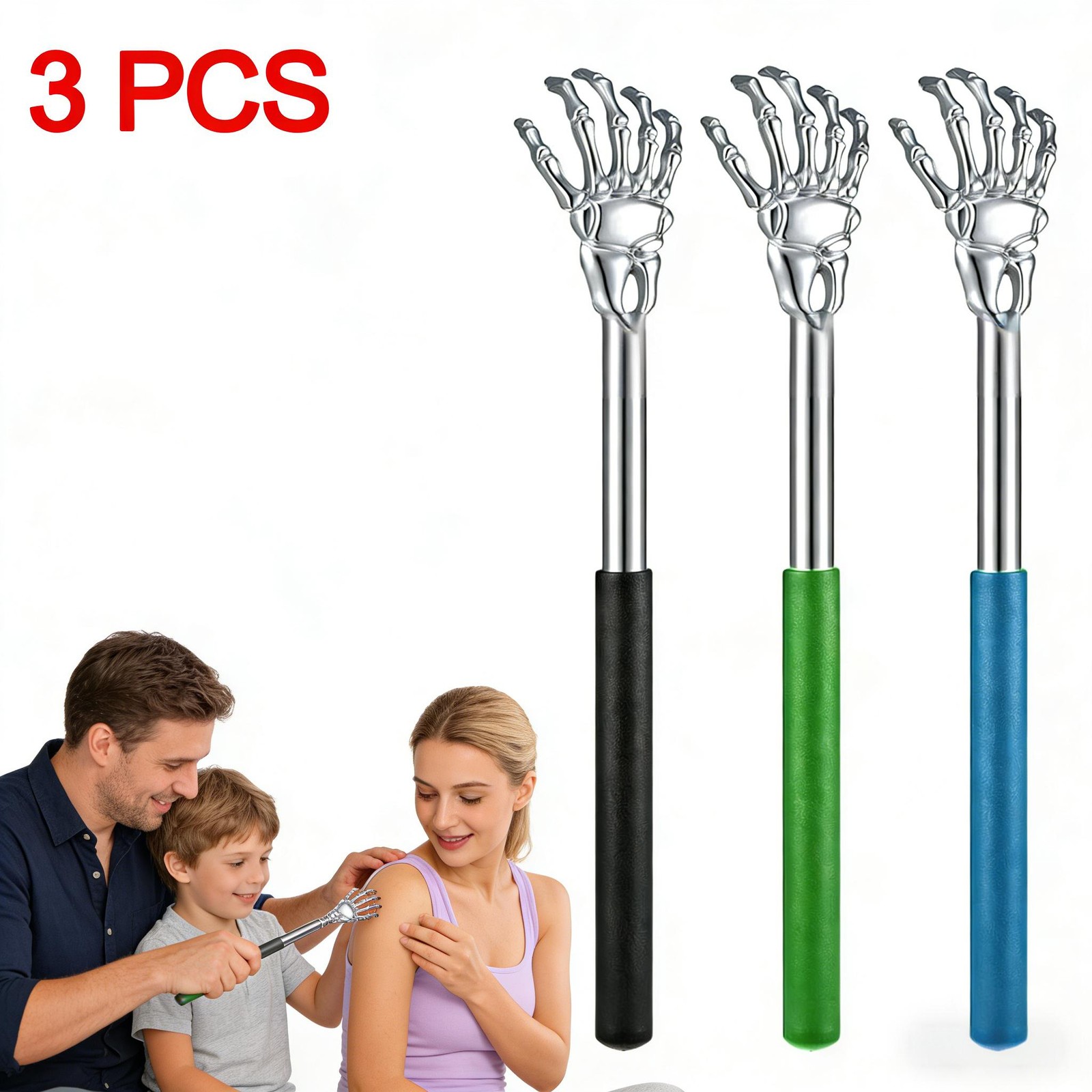 Metal Stainless Steel Back Scratcher Telescopic Extendable Claw Extender US