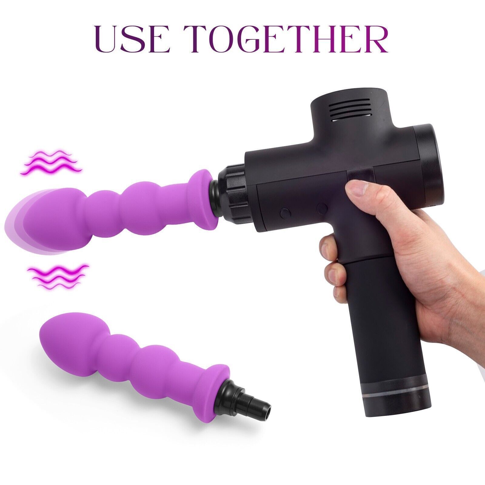 Purple Round Head Massage Gun Heads Deep Tissue Massager Attachments Portable