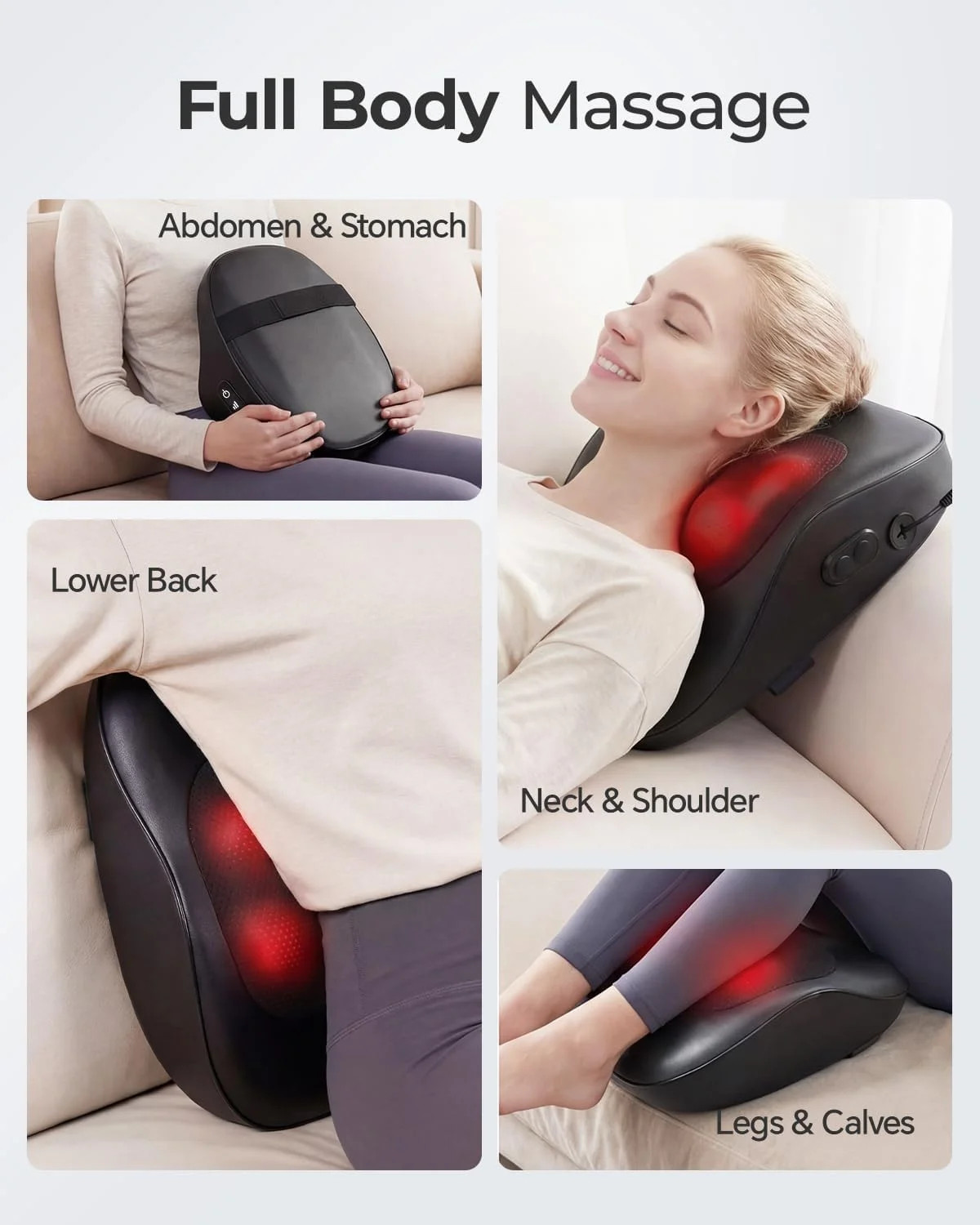 Electric Neck Massager Pillow, Ultra-Quiet Corded Neck and Shoulder Massager wit