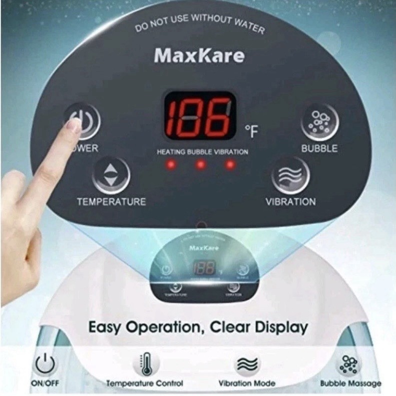 MaxKare Foot Spa Bath Massager with Heat Bubble & Vibration Massage XKAM-SPA16