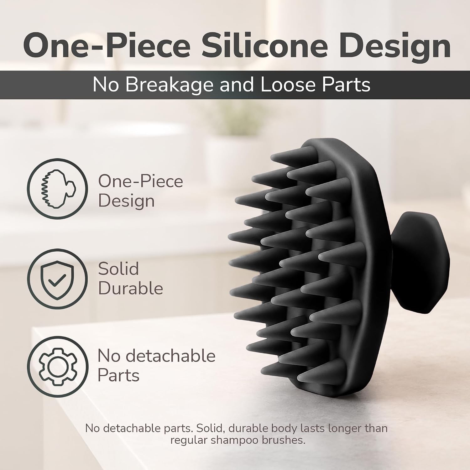 Scalp Massager Shampoo Brush with Soft Silicone Bristles for All Hair Types