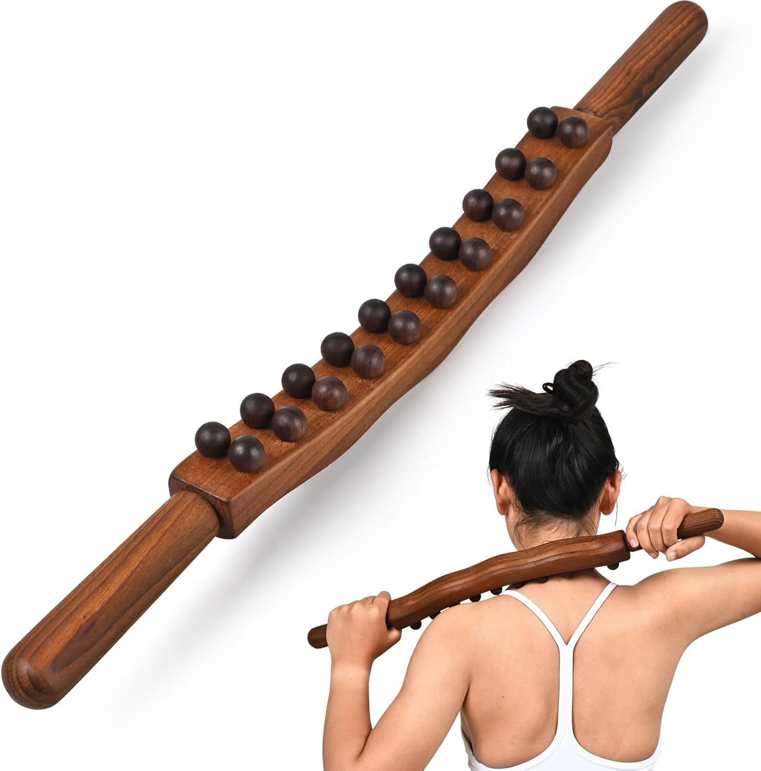 Guasha Wood Massage Stick Tools Wooden Therapy Scraping Lymphatic Drainage Ma…