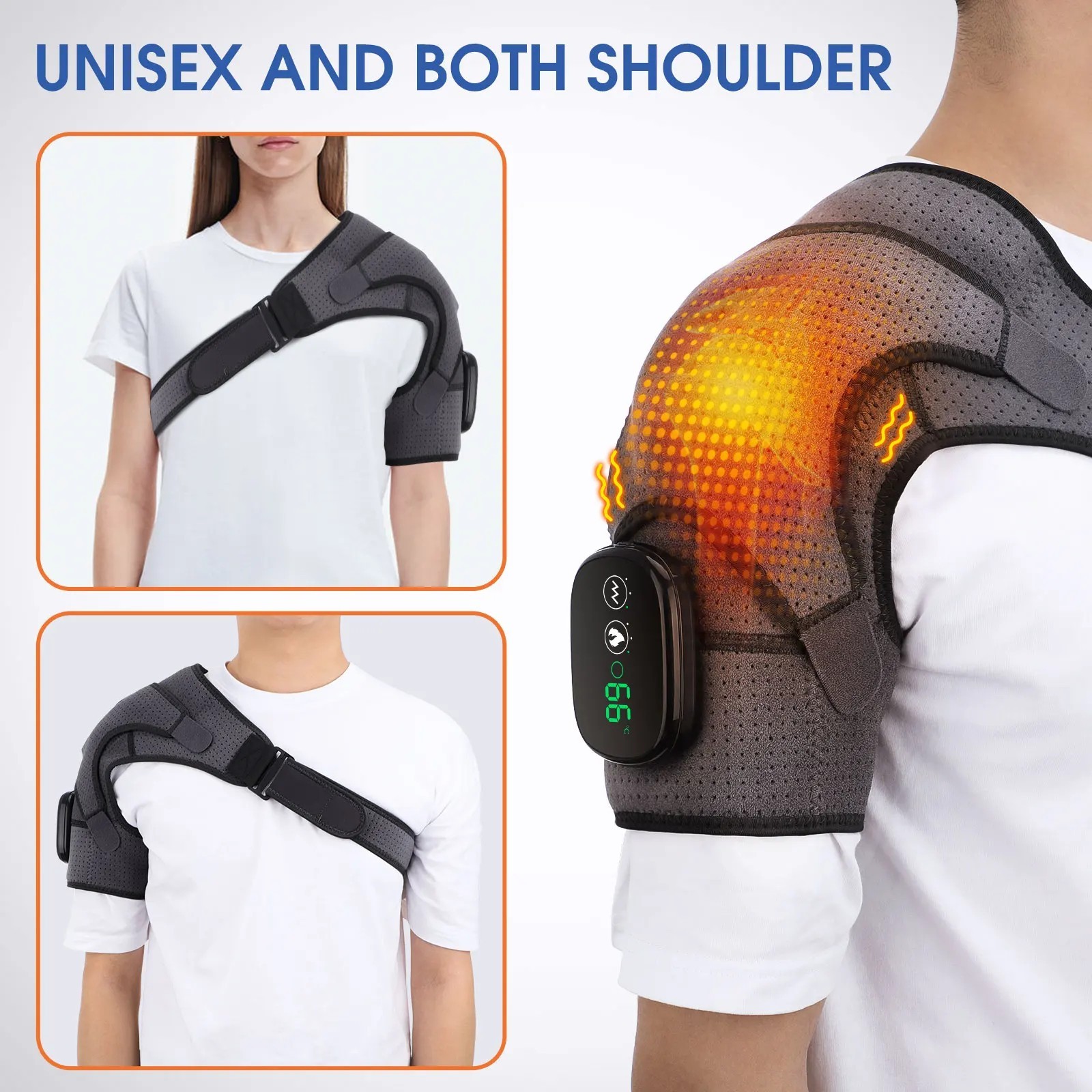 Heated Shoulder Massager With Vibration Massage Brace Joint Comfort Support