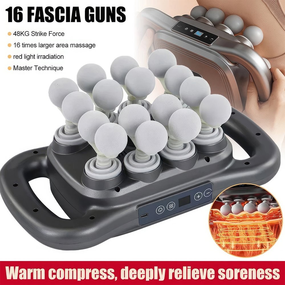 16 Head Massage Gun Deep Tissue with 9 Levels & 9 Modes, Electric Massager Tool