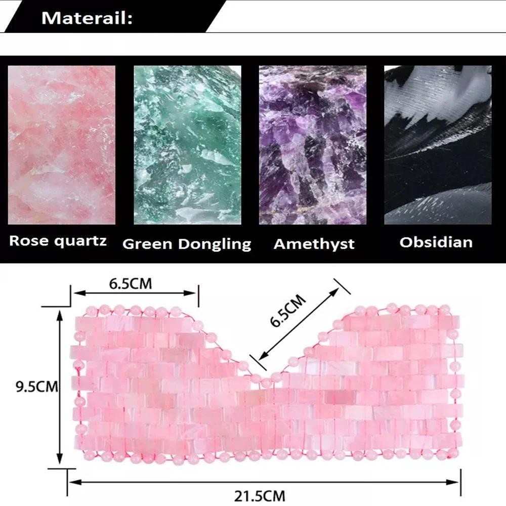 Natural Rose Quartz Eye Mask Massager Jade Relax Sleep Massage Tools Care Stone