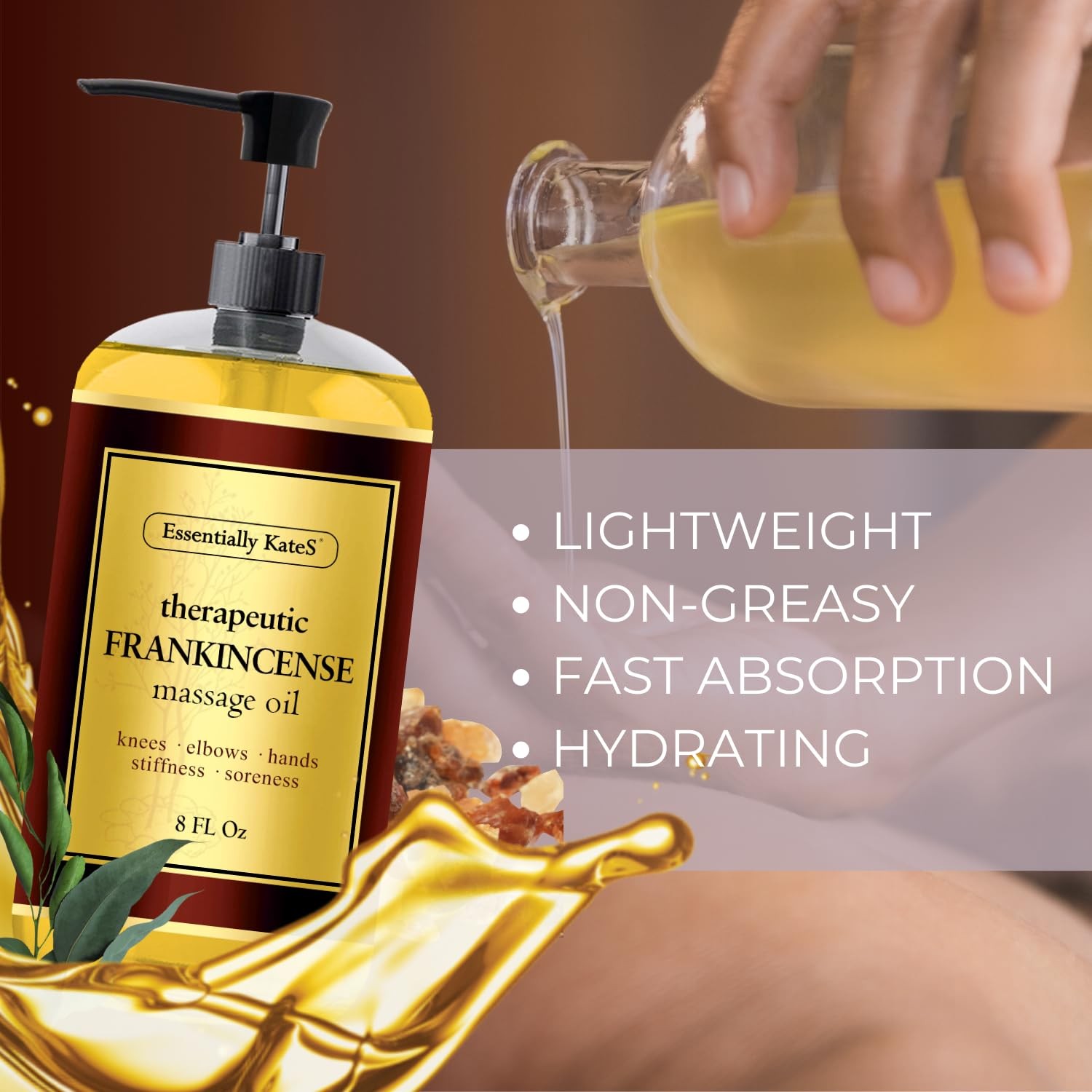 Frankincense Oil Massage Oil – Body Oil for Sore Muscles, Back, Neck & Should…