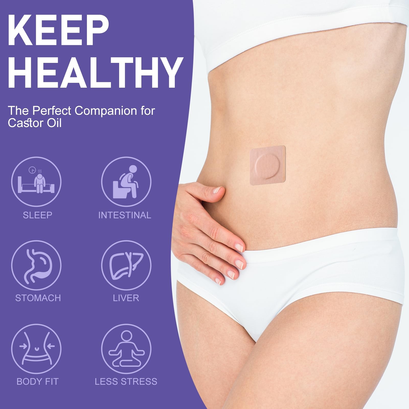 40Pcs Disposable Castor Oil Belly Button Patch | 3.15″*3.15″ Highly Absorbent…