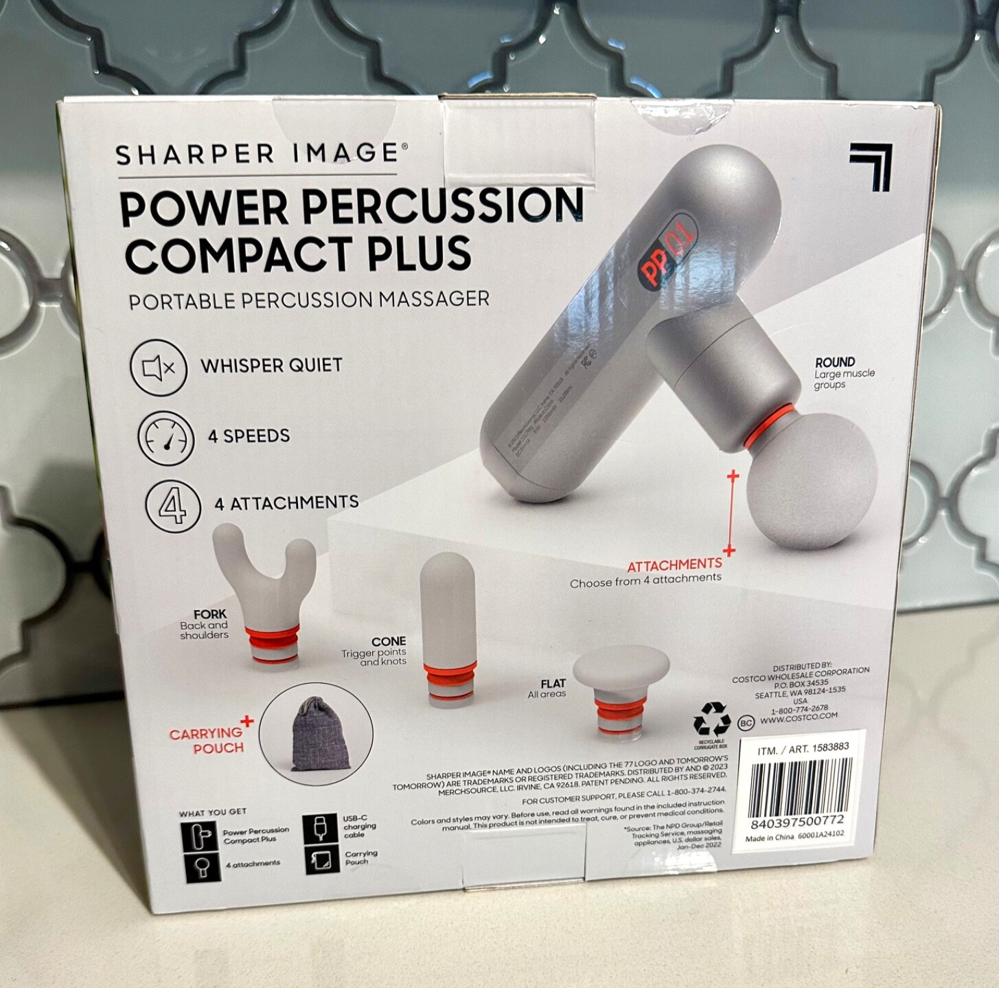 NIB Sharper Image Power Percussion Compact Plus Portable Percussion Massager Gun