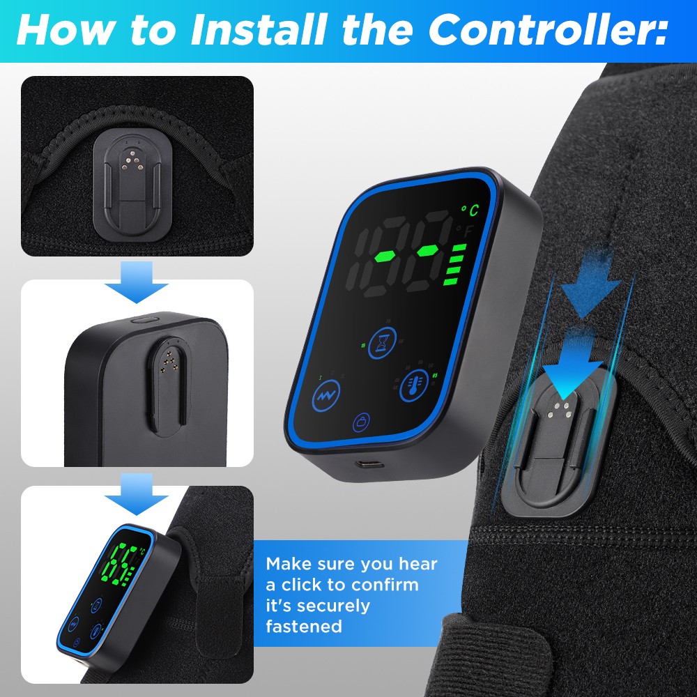 Electric Heated Shoulder Massager Arthritis Pain Relief Warm Therapy Pad Brace
