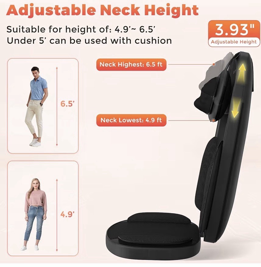 belhope Shiatsu Neck and Back Massager with Heat, 4D Kneading Back Massager