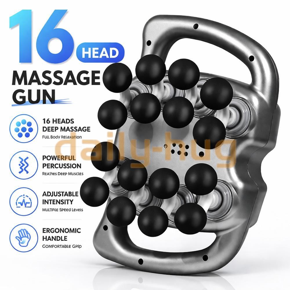 16 Head Massage Gun Deep Tissue Massager 9 Modes 99 Speed Levels Muscle Relax US