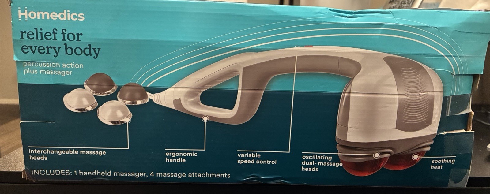 HoMedics HHP-351H Percussion Action Plus Handheld Massager – White NOB