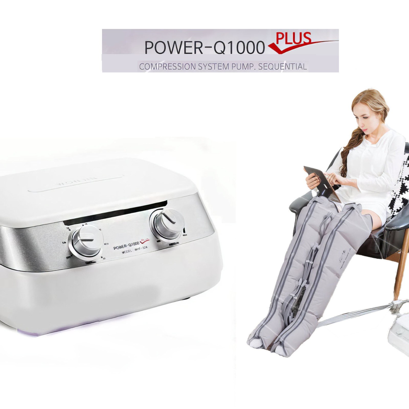 Wonjin Q1000 Plus Air Compression Massager Lymph Drainage Leg-L Arm Waist 120V