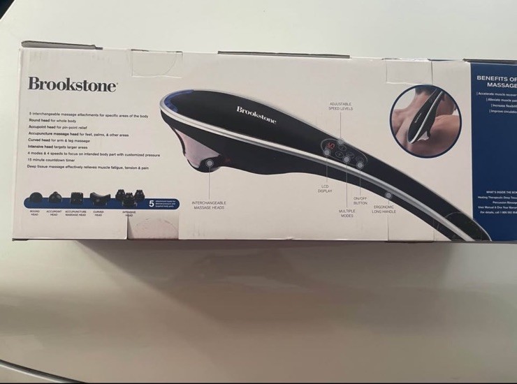 Brookstone Therapeutic Deep Tissue Percussion Handheld Massager With Lcd Display