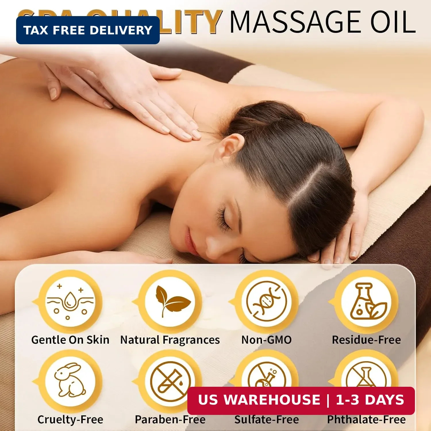 Pjordo Aromatherapy Lavender Massage Oil for Calming, Soothing & Relaxing, Natur