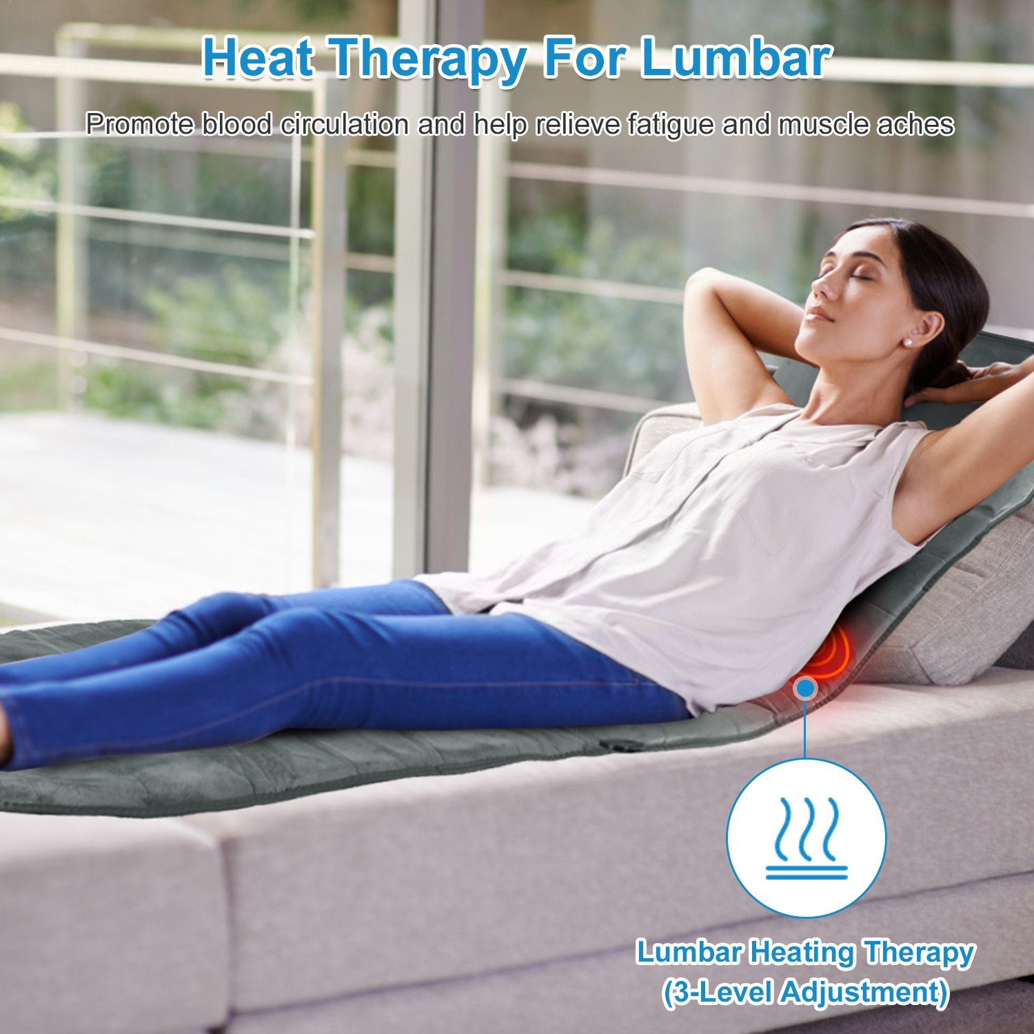 Full Body Electric Massage Mat W/ Heat &Vibration Features Soft Cushion Material