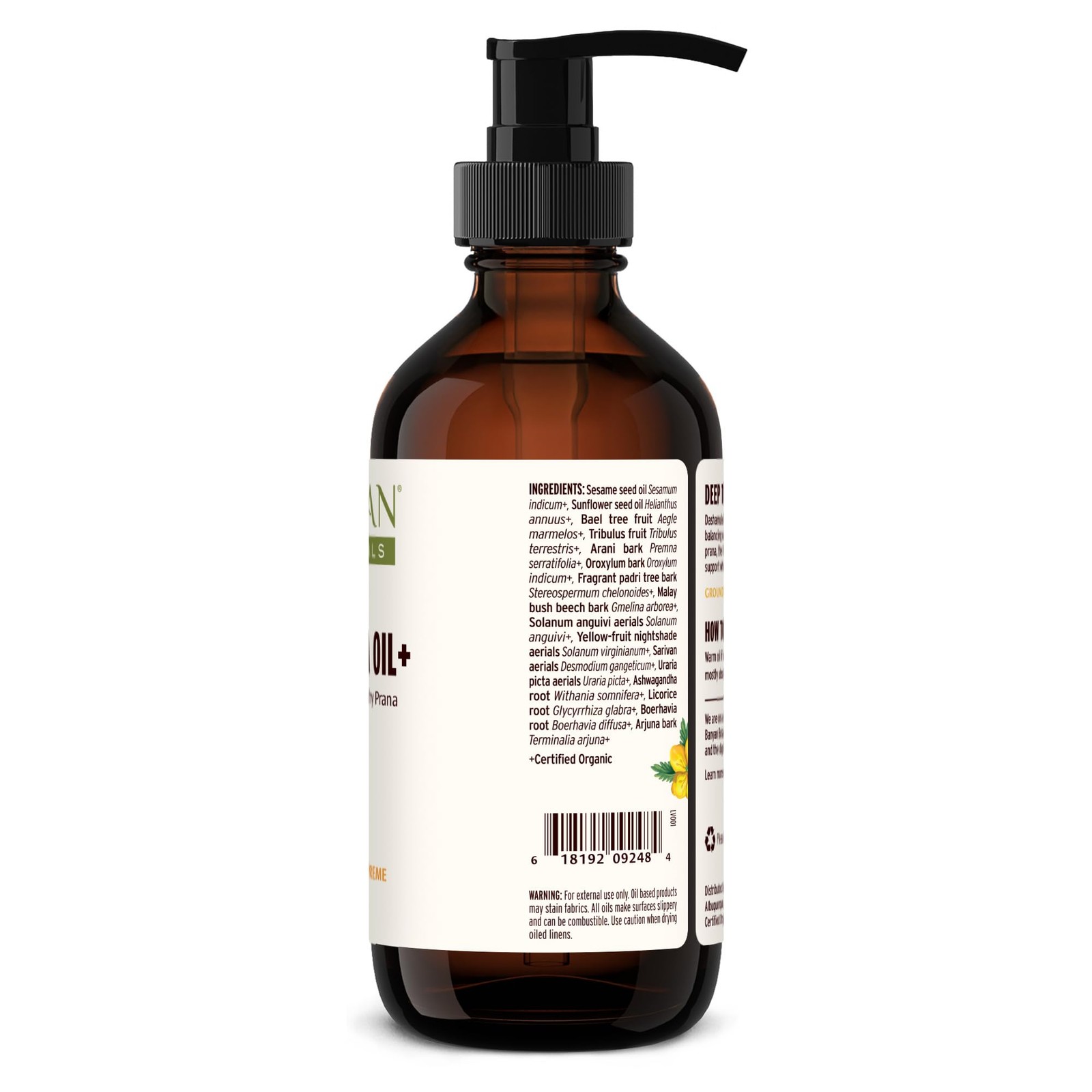 Banyan Botanicals Dashamula Oil+ – Organic Stress Relief Massage Oil with Org…