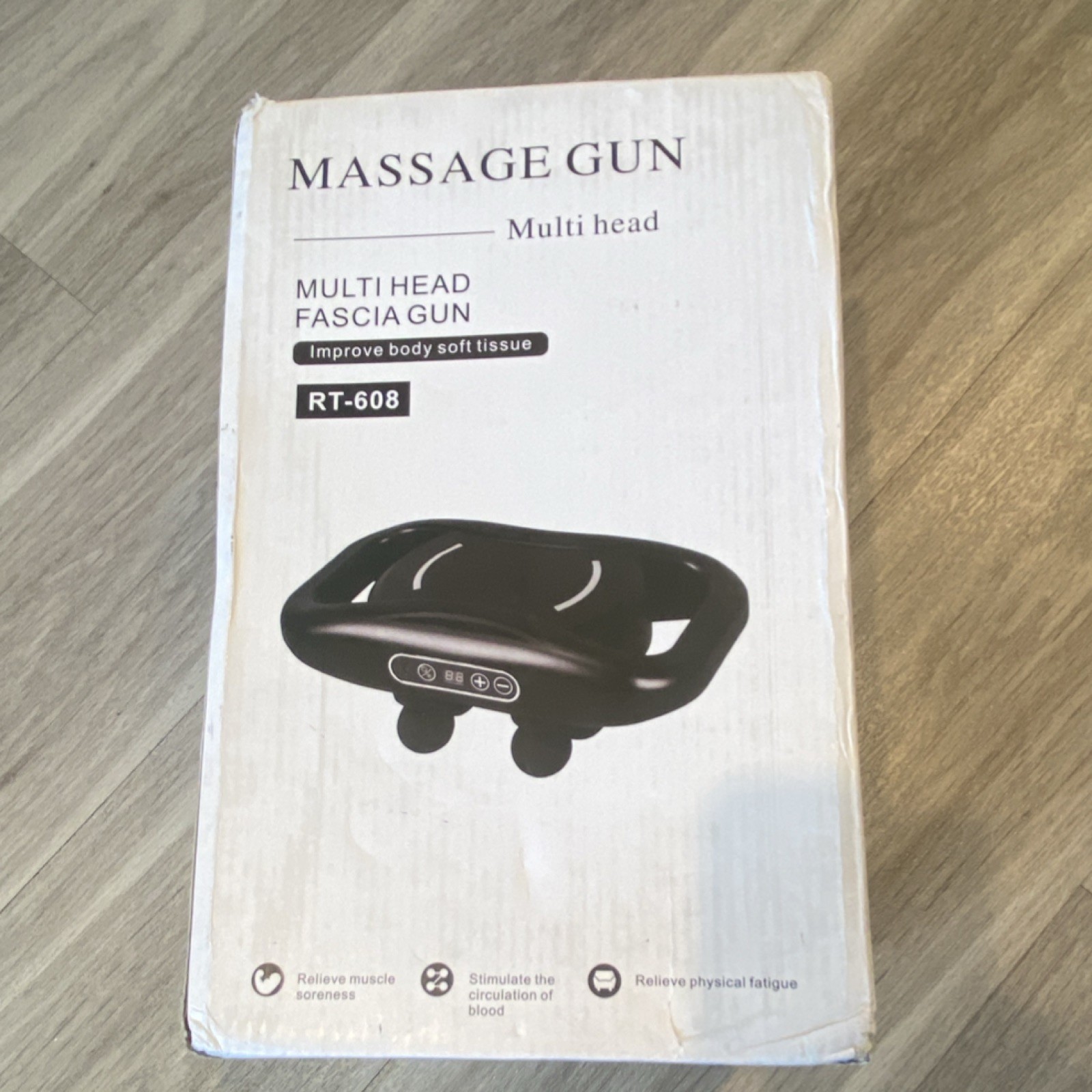 RT-608 Massage Gun 3 Heads Black Lightweight Portable USB Charging