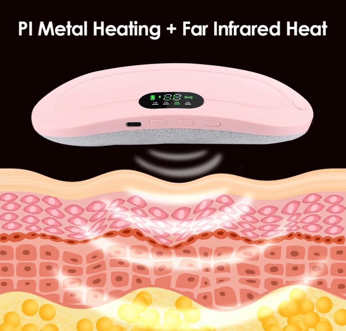 Period Cramp Vibrator Heating Belt for Menstrual Relief Pain Warming Belt Women