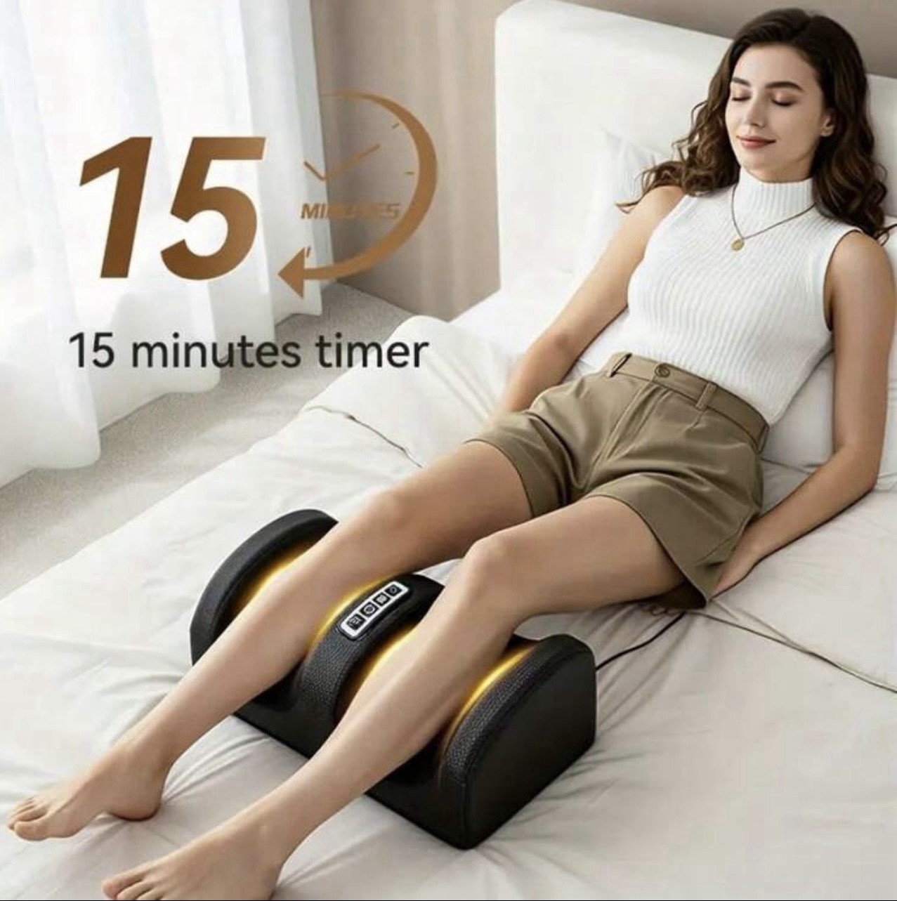 3 in 1 Heated Foot Massager Electric Foot Leg Arm Massage Machine Black