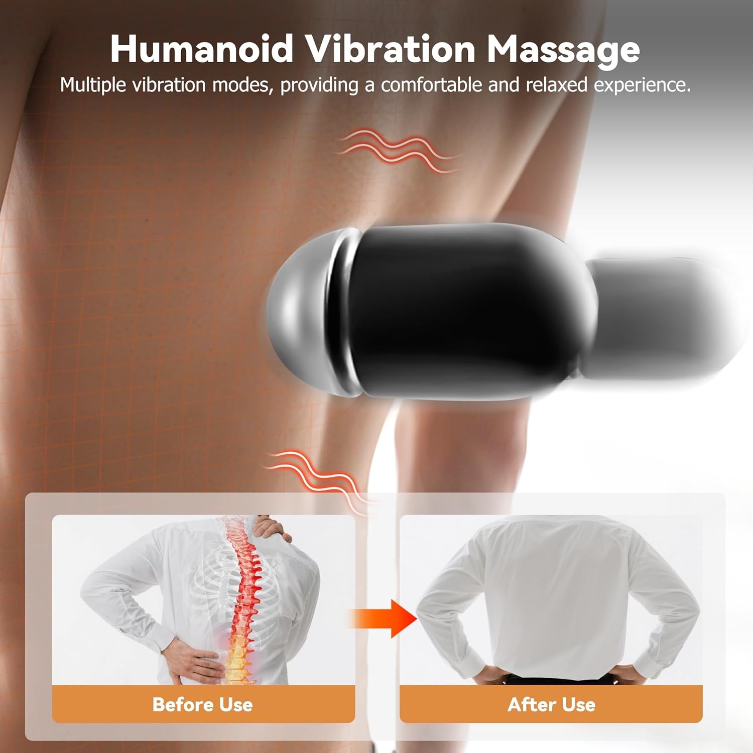 3 in 1 Smooth Spine Triple Fusion Back Massager with 118-Inch USB Cable, Heated