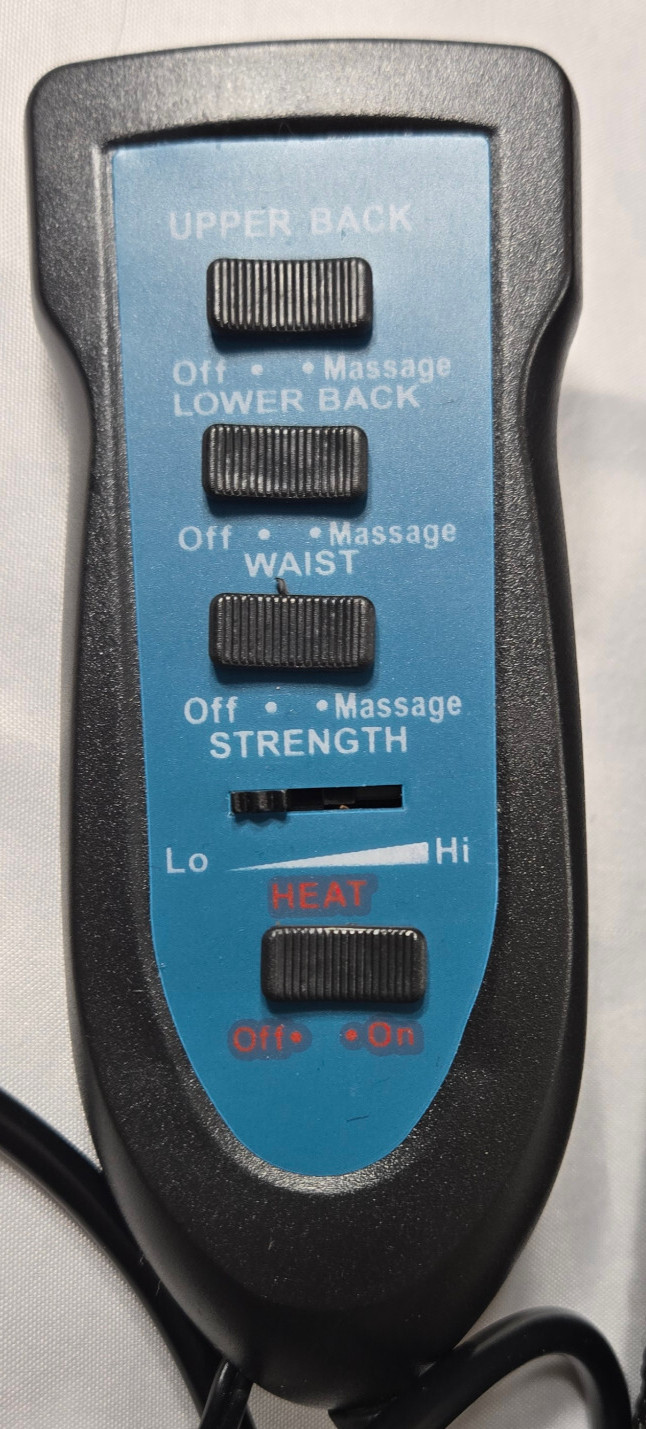 Back Massager 5 Motors Plus Heat w/Multi Function Controller 12v adapter
