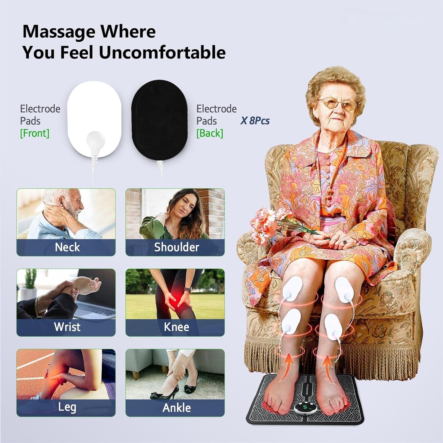 Foot & Body Massager | LCD Display, Pain Relief for Back & Legs