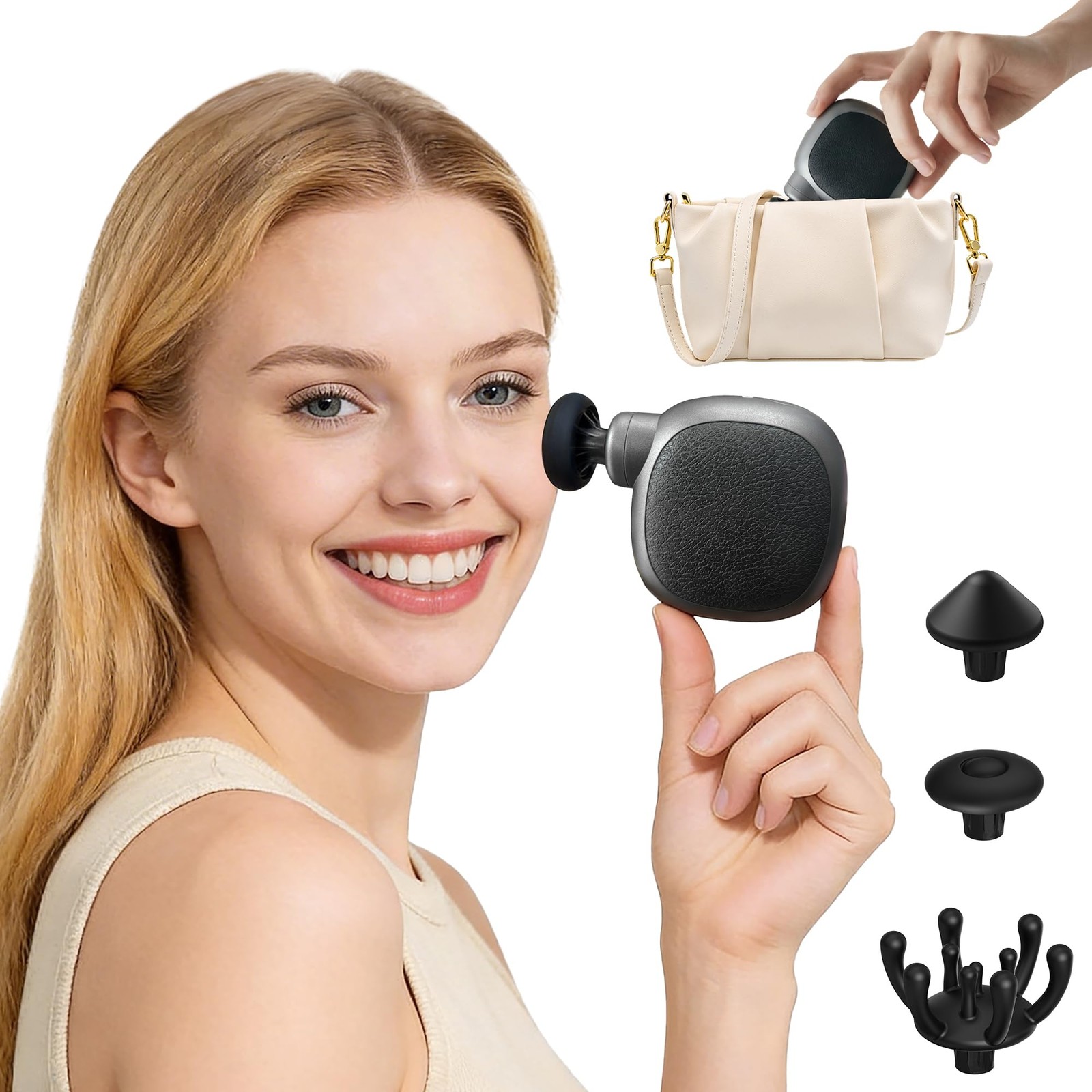 Pocket Mini Massage Gun, Percussion Massager for Travel | Small Handheld Deep…