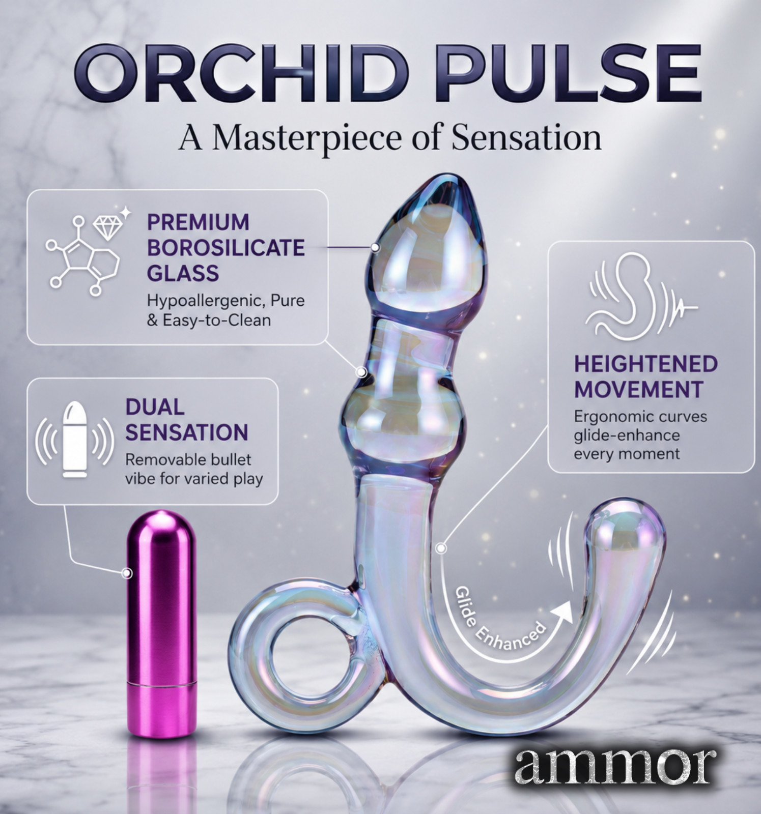 Royal Touch Glass Rabbit Vibrator