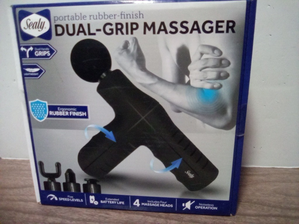 Sealy SL-HW-MA-101-AC Portable Rubber-Finish Dual Grip Massager, 5-Speed New