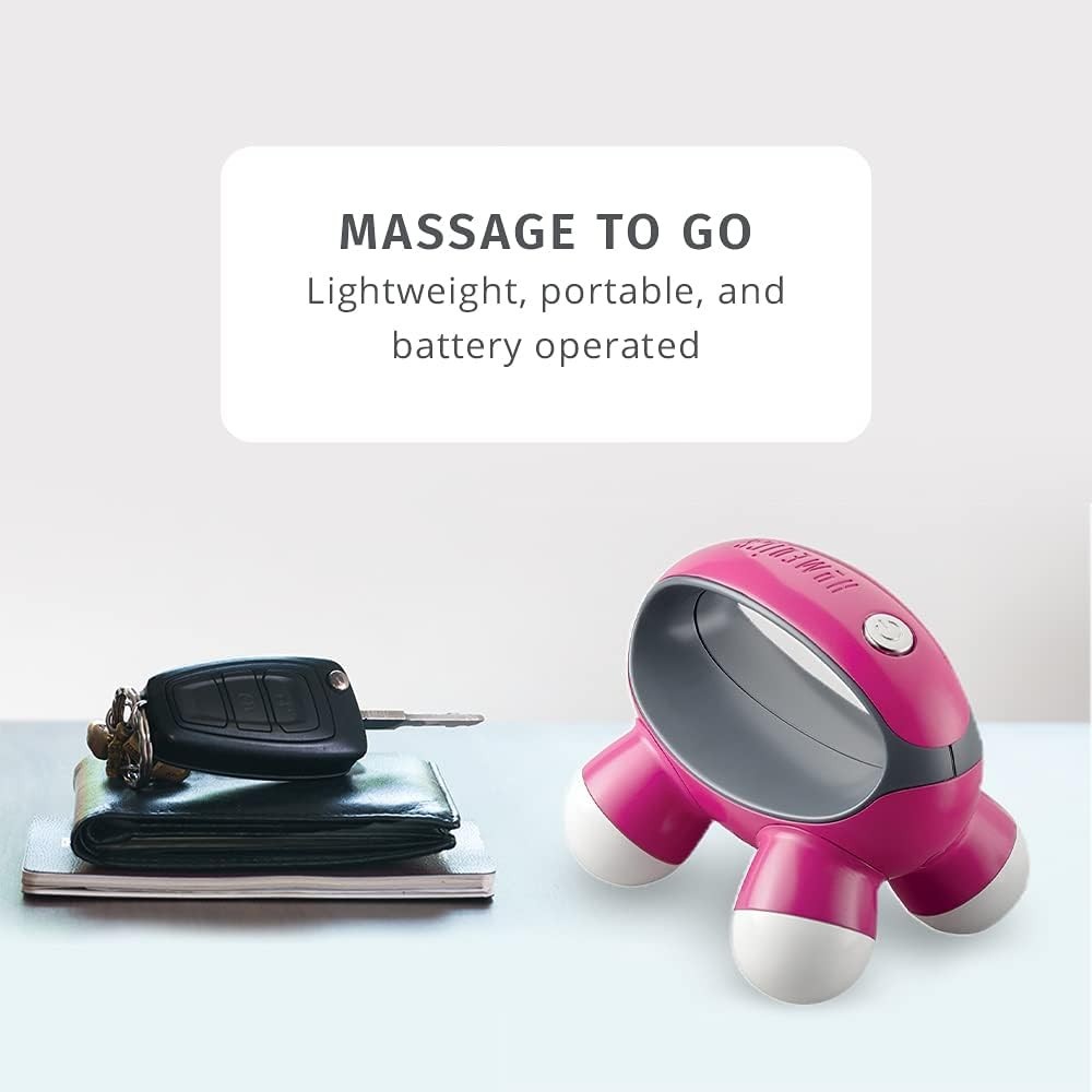 Homedics, Quatro Mini Hand-Held Massager with Hand Grip, Battery Operated.