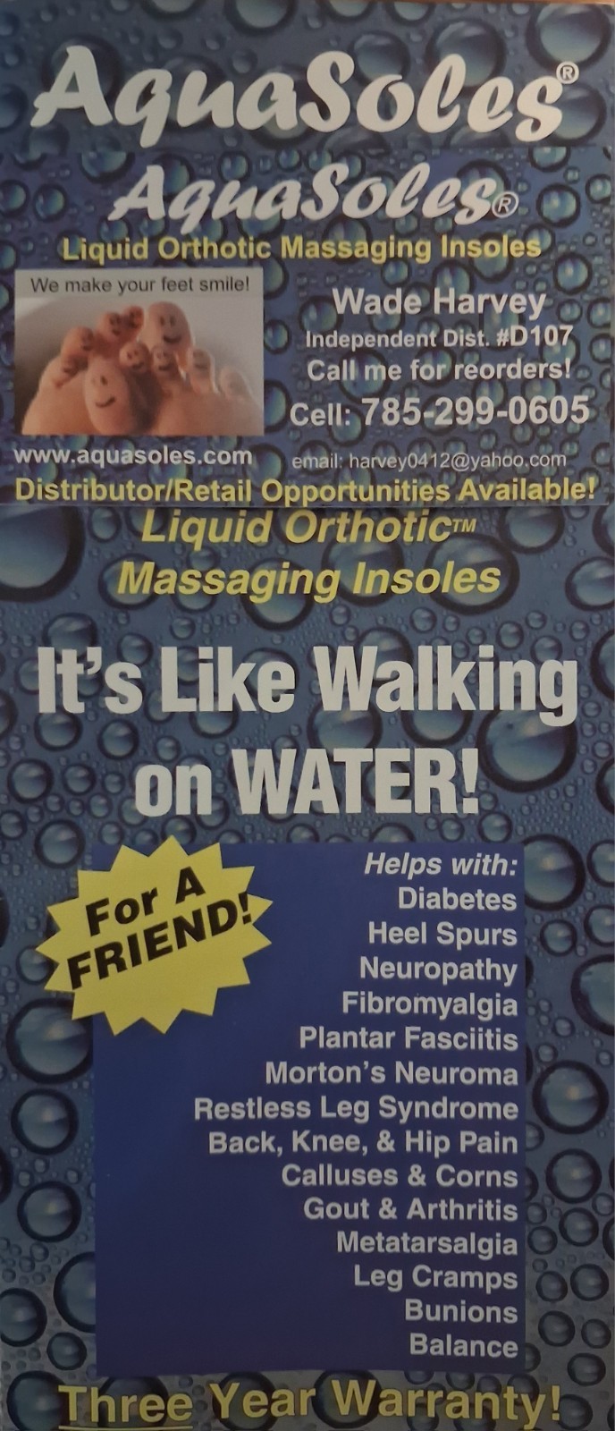 AquaSoles Liquid Orthotic Massaging Insoles Inserts for Foot Support