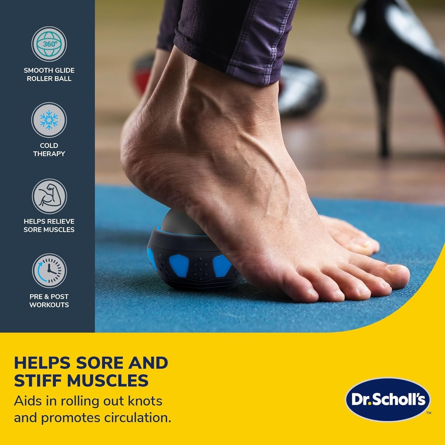 Dr. Scholl’s Restorative Cold Therapy with Body Massage Roller, Muscle Roller