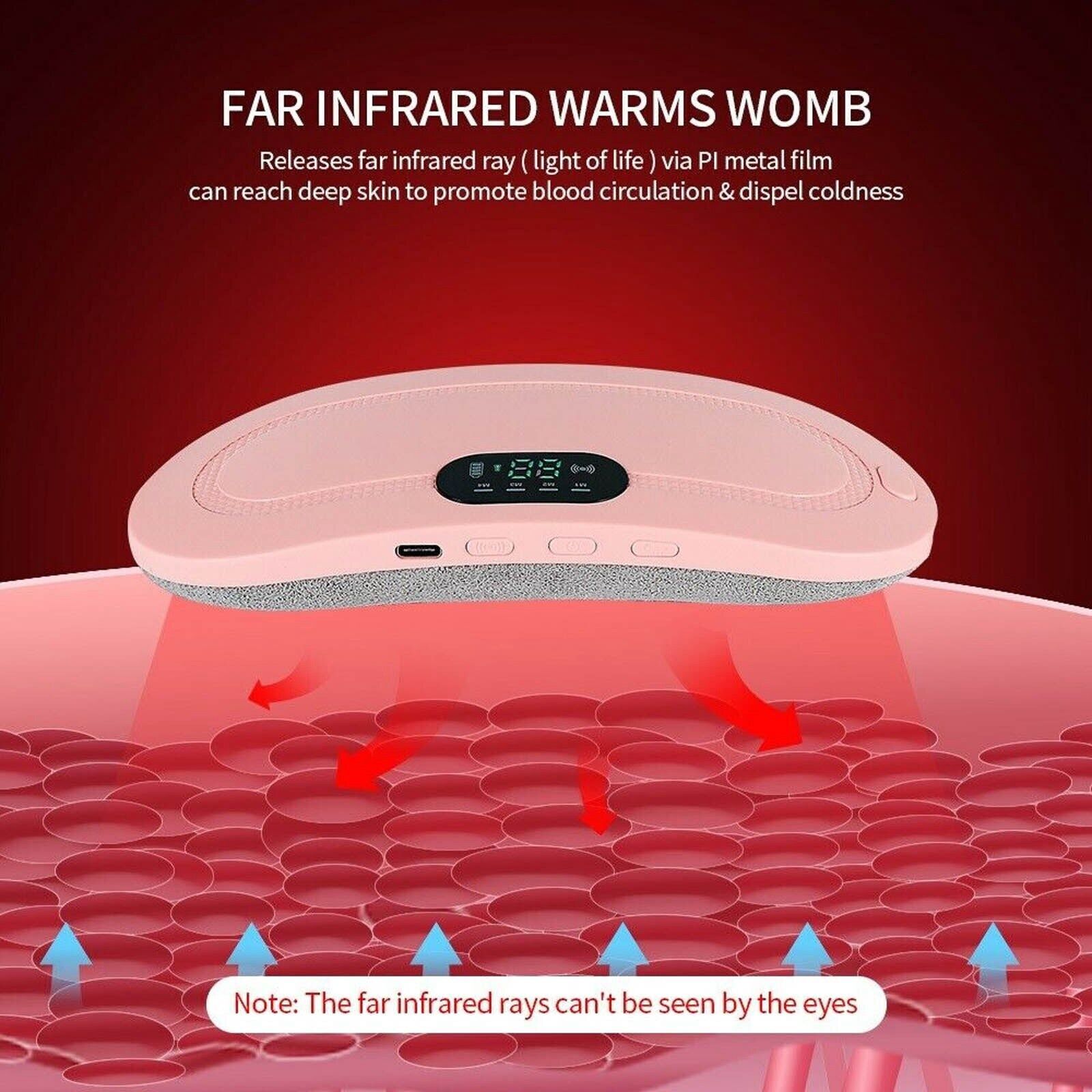 Abdomen Heating Waist Belt Massager USB Charge Menstrual Cramp Reliever Relax