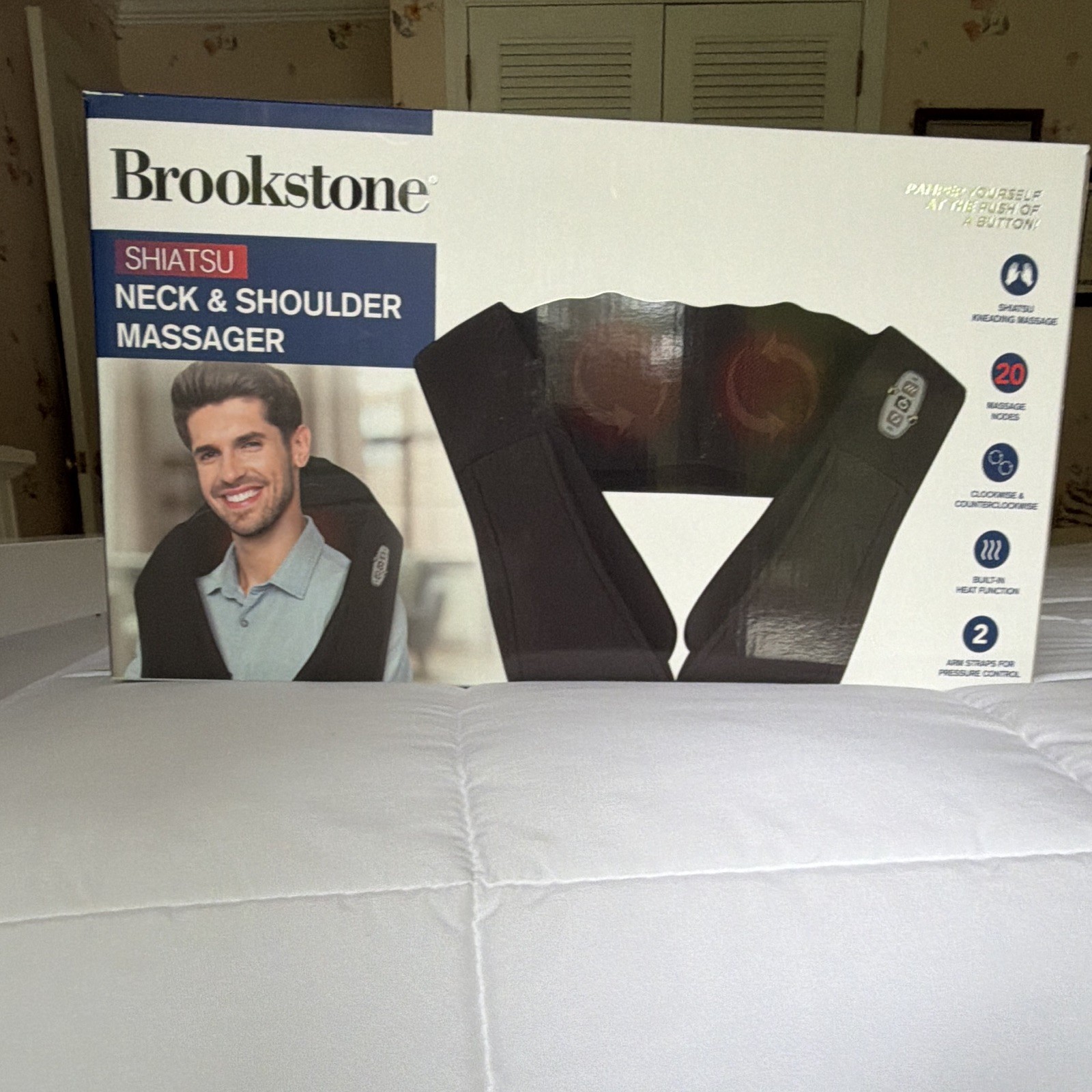 Brookstone Shiatsu Neck & Shoulder Massager w/ Heat, Black BK5613MN-BLK