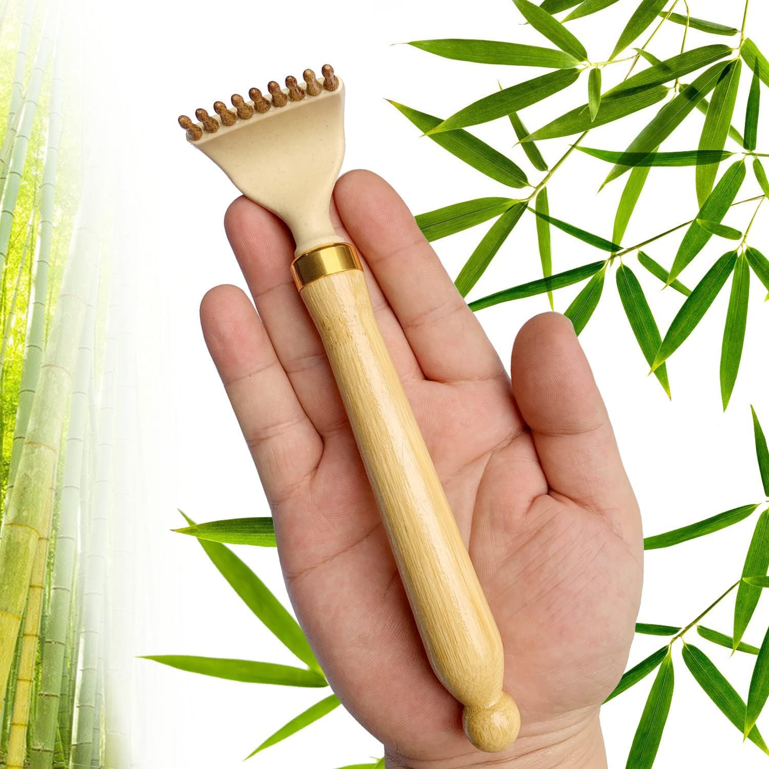 Telescoping Back Scratcher, Portable Extendable Bamboo Back Scratcher for Men Wo